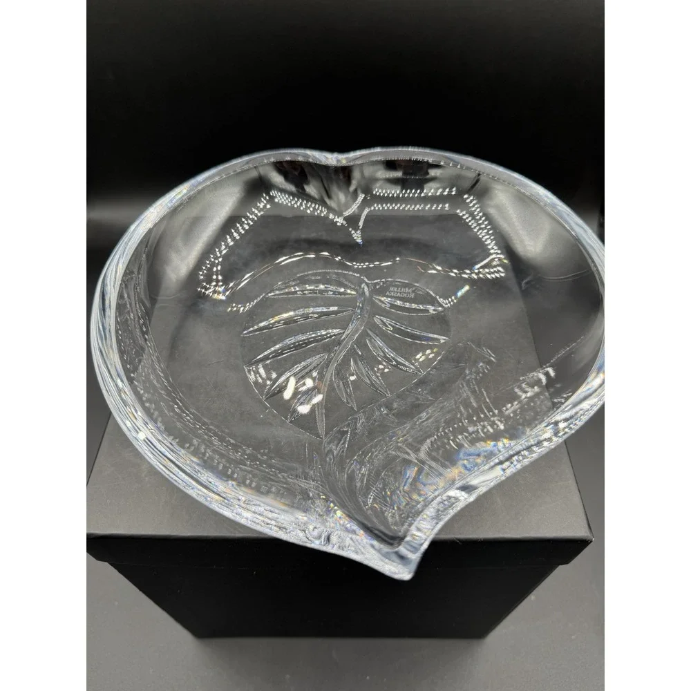 🍃✨ Miller Rogaska Lead Crystal Leaf Bowl 🍂